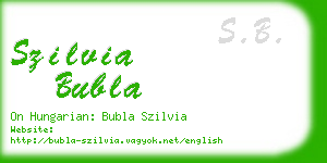 szilvia bubla business card